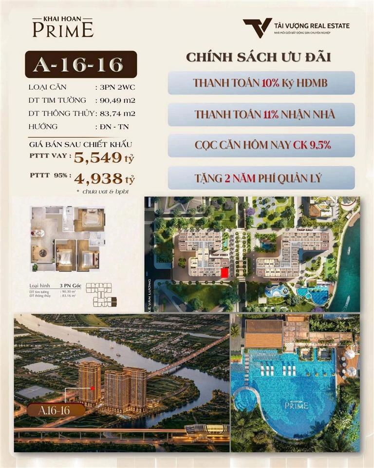 Căn hộ khải hoàn prime 3pn căn hộ tối ưu không gian, giá trị vượt mong đợi dành cho cả gia đình