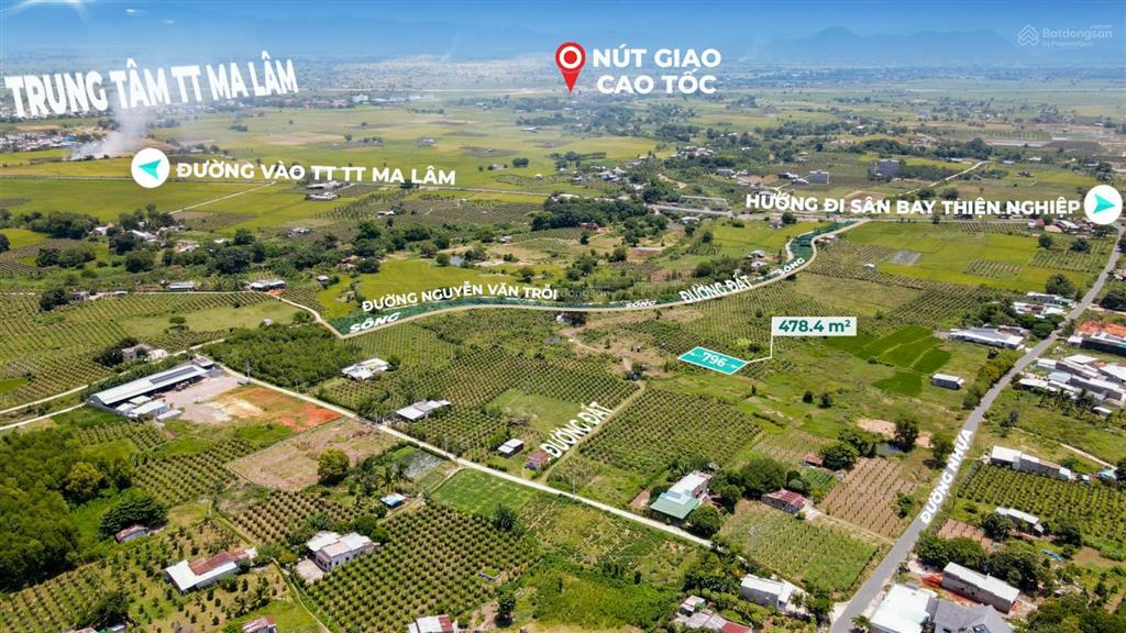 Bán 625m2 đất cln, đất đẹp bằng phẳng, trung tâm thị trấn ma lâm, giá 468 triệu hết sổ