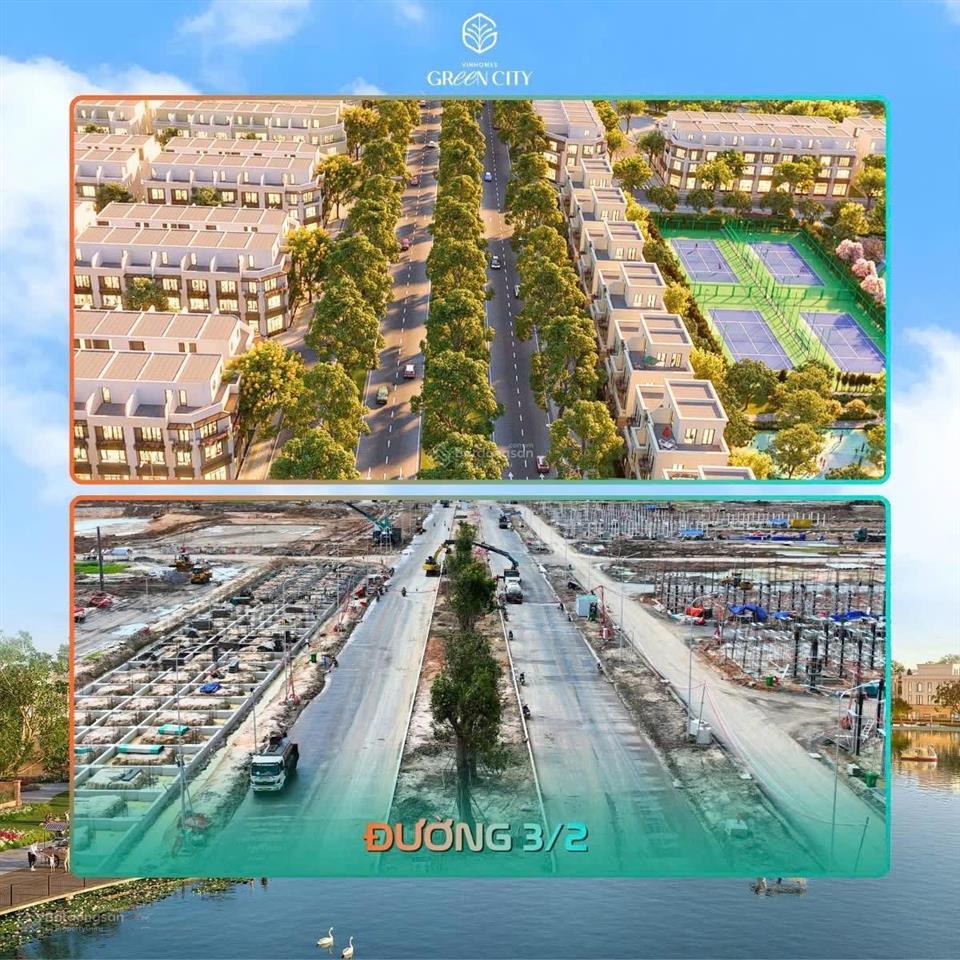 Nhà phố vinhomes mt đường 15m tại vinhomes green city chỉ cần t.toán 600tr đồng. dt 60m2