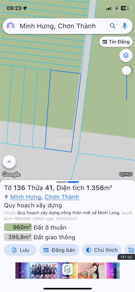 Bán đất góc 2mt đường dt749a kp. minh long 4. diện tích1353m2. giá 5 tỷ