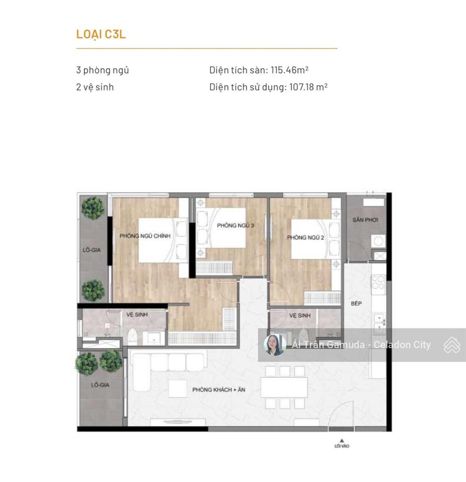 Chính chủ bán 3pn 115m2 tầng cao giá 7,599 tỷ, view thành phố tt 50% nhận nhà. đã tt 15%