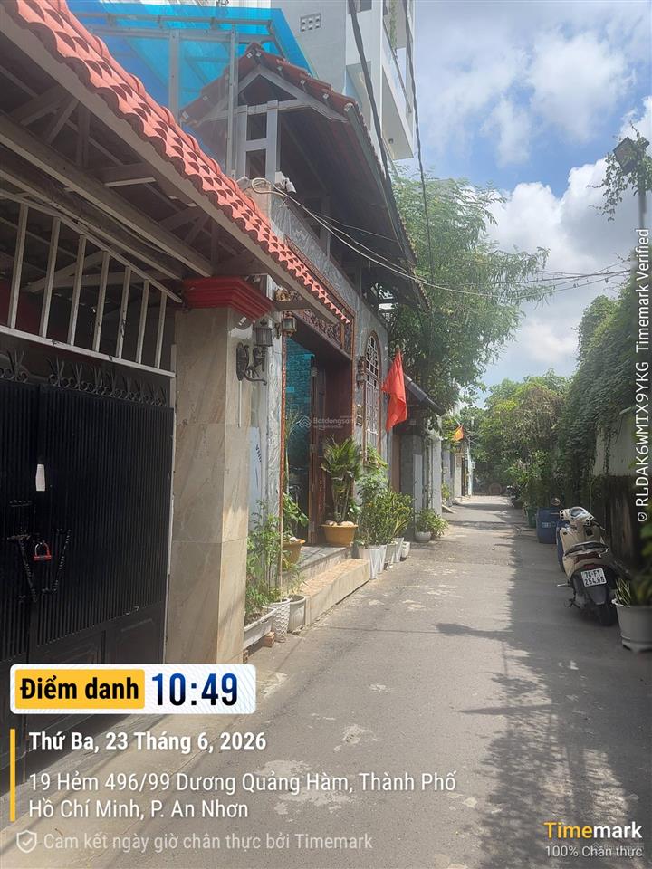 Hẻm ô tô 496 dương quảng hàm, gò vấp  5.8x17m vuông vức, chỉ 9.9 tỷ