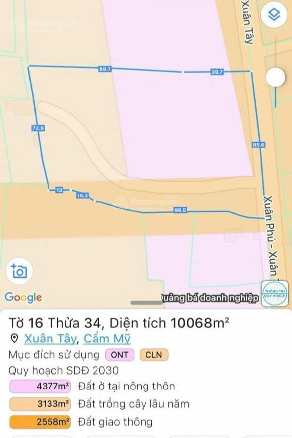 Cần bán gấp lô đất 10.000m² mặt tiền xuân phúxuân tây gần ubnd xã xuân tây.