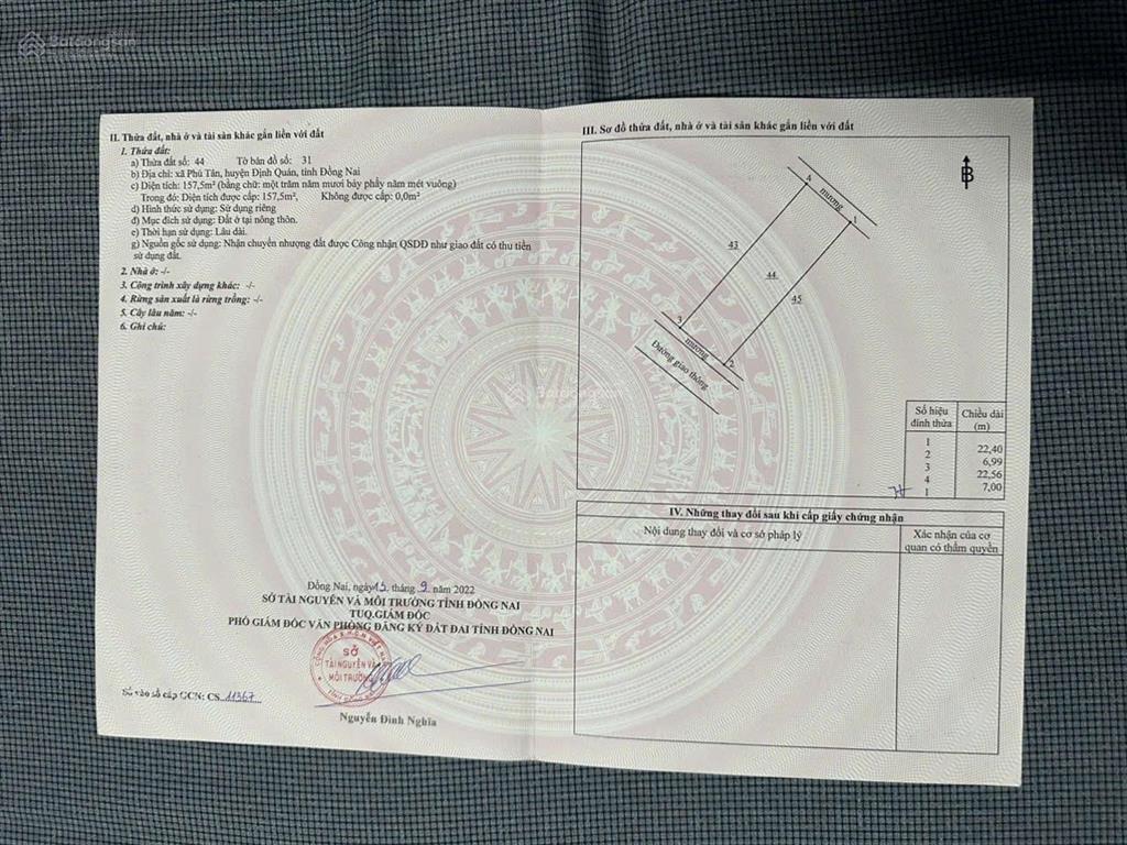 Cần bán lô đất tại phú tân cũ, thổ cư 100% sổ riêng, giá 895tr