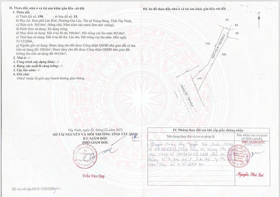 Bán gấp đất gia lộc, mt đường đt 782 ngay trung tâm phường gia lộc, thị xã trảng bàng, tây ninh