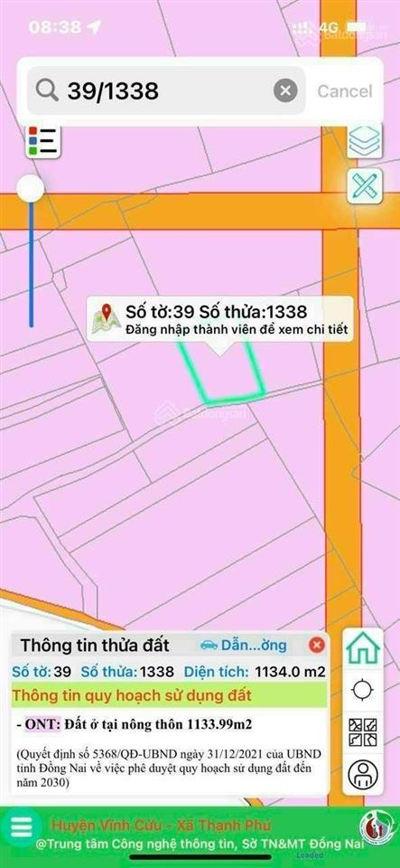 Bán 1060m2 đất ấp 1, tổ 9 xã thạnh phú, huyện vĩnh cửu.  em như 0908 978 ***