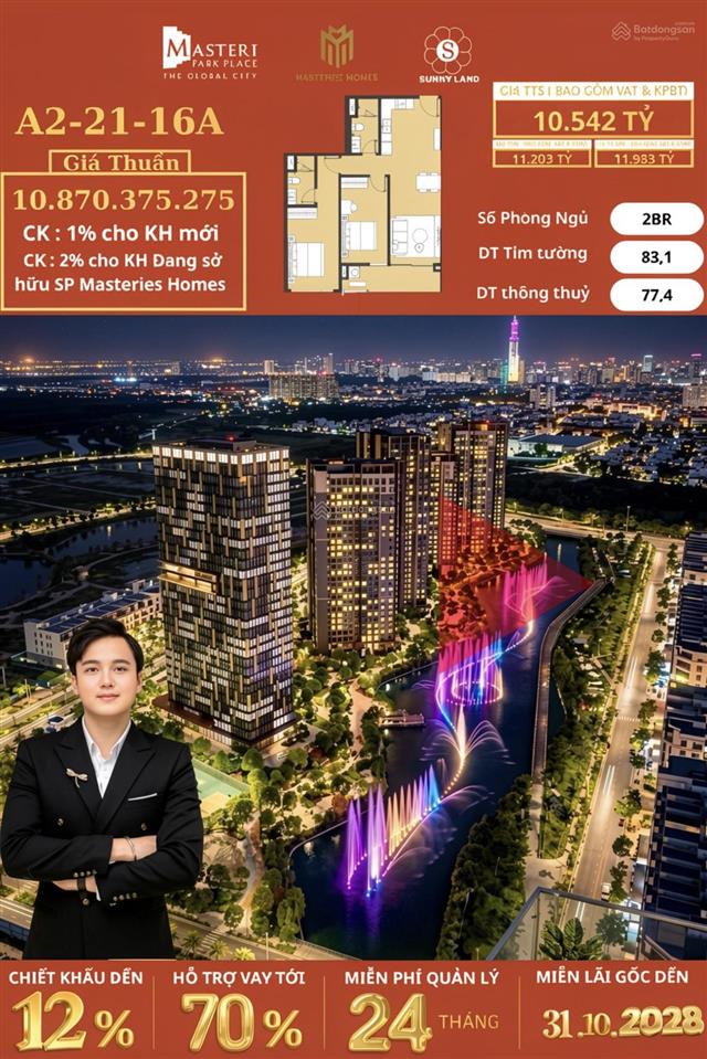 Hoa hậu 2pn tầng 21 view trực diện nhạc nước | hướng đông nam 9,5ty