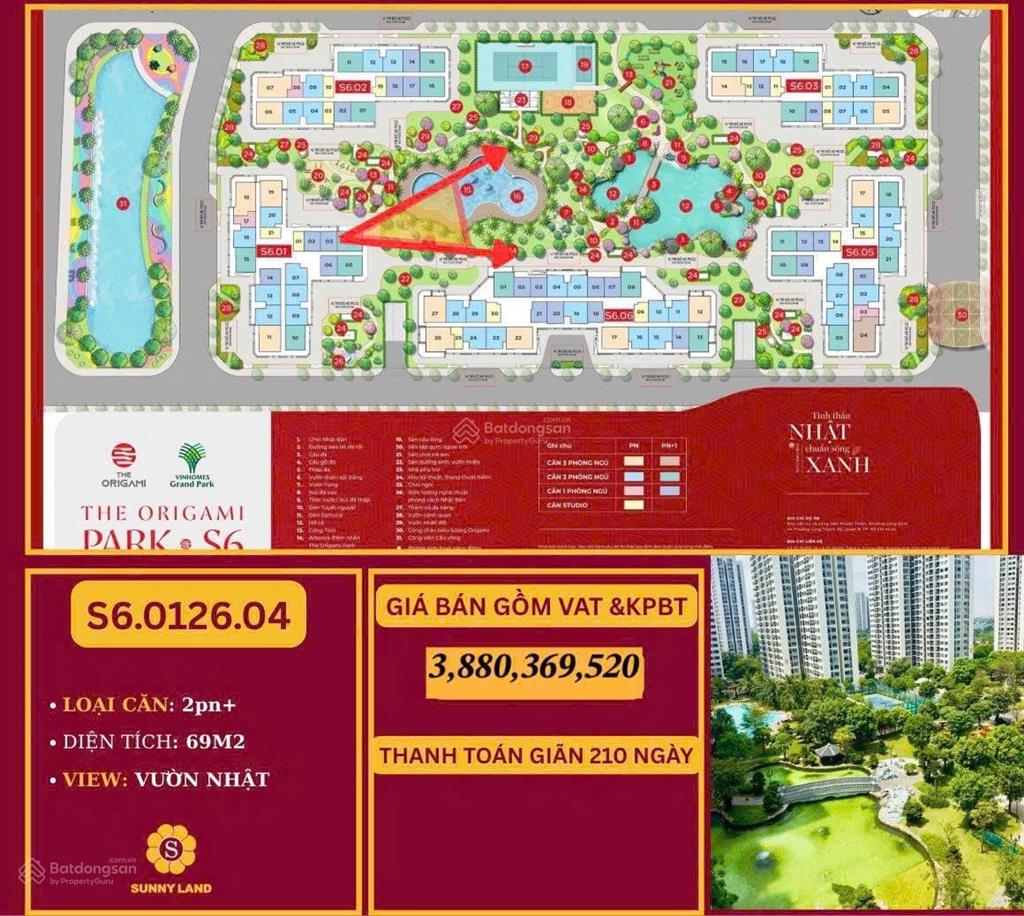 2pn+ căn góc view vườn nhật đẹp nhất the origami giá chỉ 3,88 tỷ!