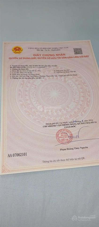 Bán nhà mặt tiền đường 8m ung văn khiêm, p. 25, bình thạnh vị trí đẹp sát ga metro số 1 tân cảng