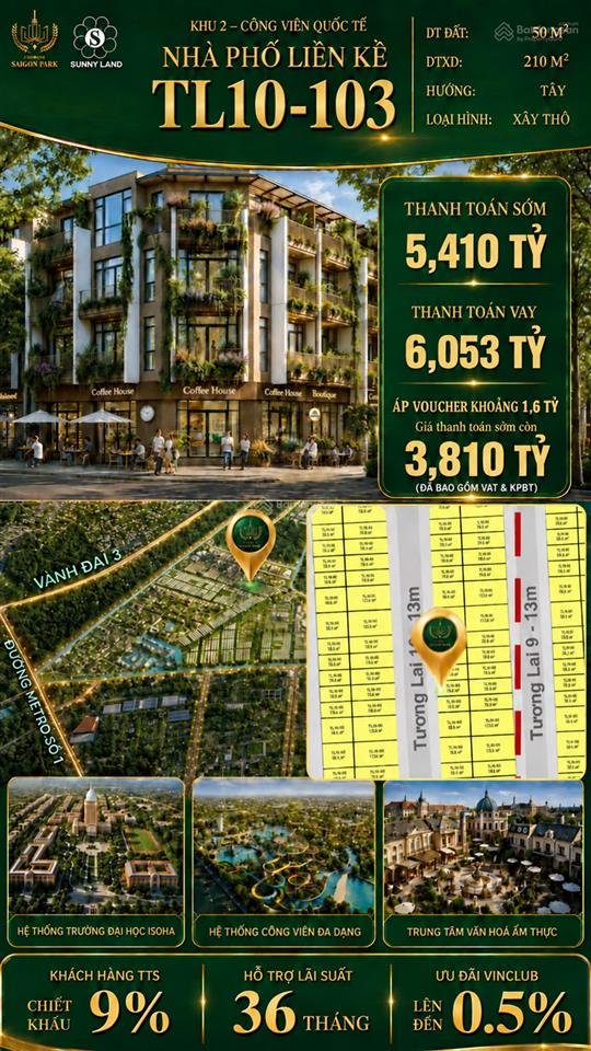 Nhà phố liền kề tl10103 giá sau voucher còn khoảng 3,810 tỷ