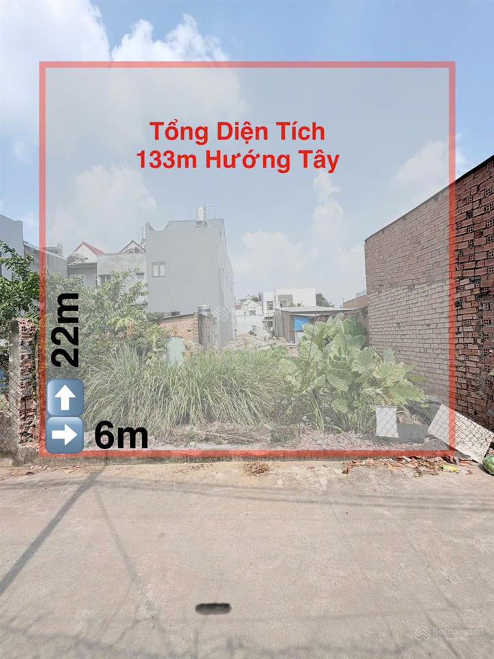 Bán lô đất xây nhà vườn 6x22, gần siêu thị bách hoá xanh, chợ 26, chỉ 3,2 tỷ