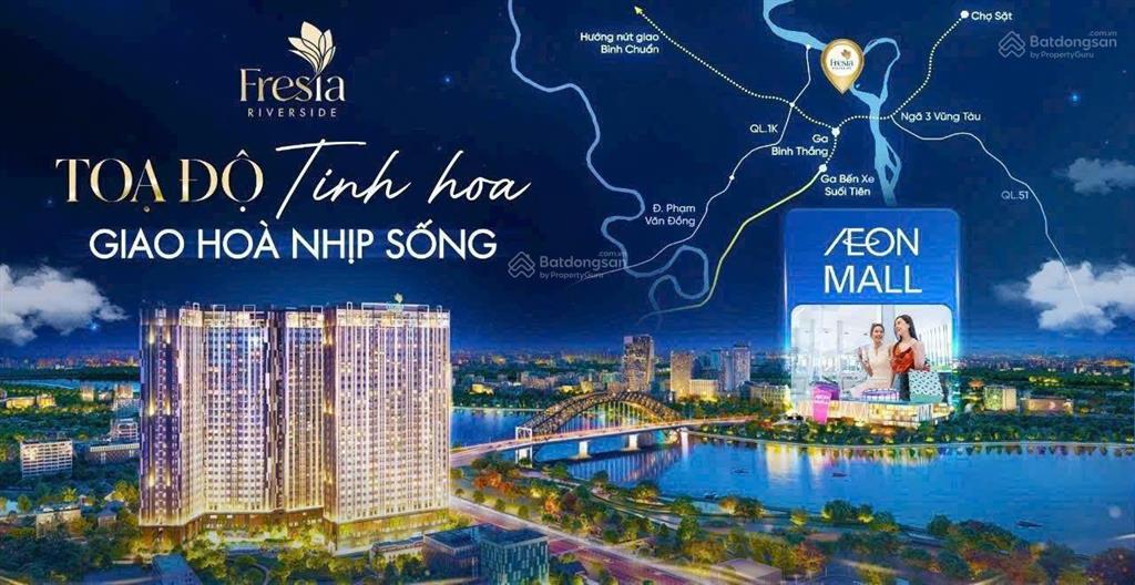 Fresia riverside căn hộ cao cấp view sông, trung tâm biên hoà, chỉ 2 tỷ/căn/2pn