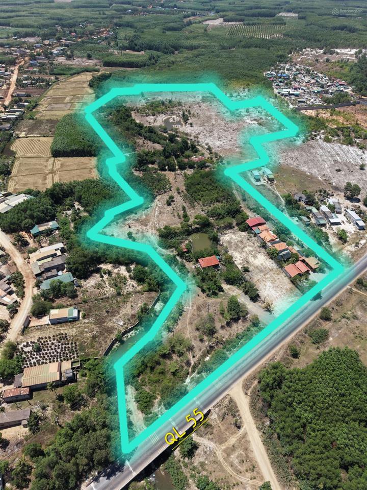 65.000 m2, mặt tiền ql 55, giáp suối, cầu cô kiều, phù hợp làm farm, khu du lịch nghỉ dưỡng
