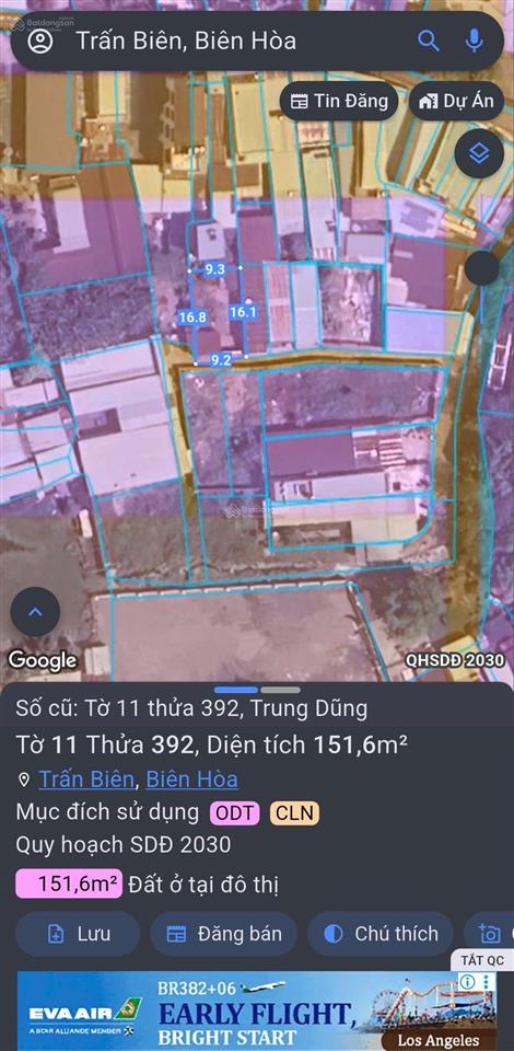 Đất trung tâm phường trấn biên gần công viên biên hùng, 9 x 17m, 25 triệu/m2