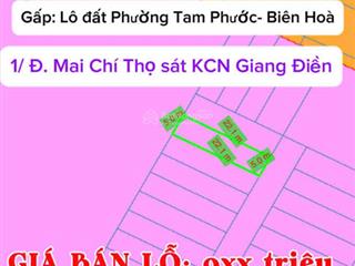 Bán cắt lỗ giảm sâu lô đất thổ cư 1/ đường mai chí thọ phường tam phước đối diện kcn giang điền