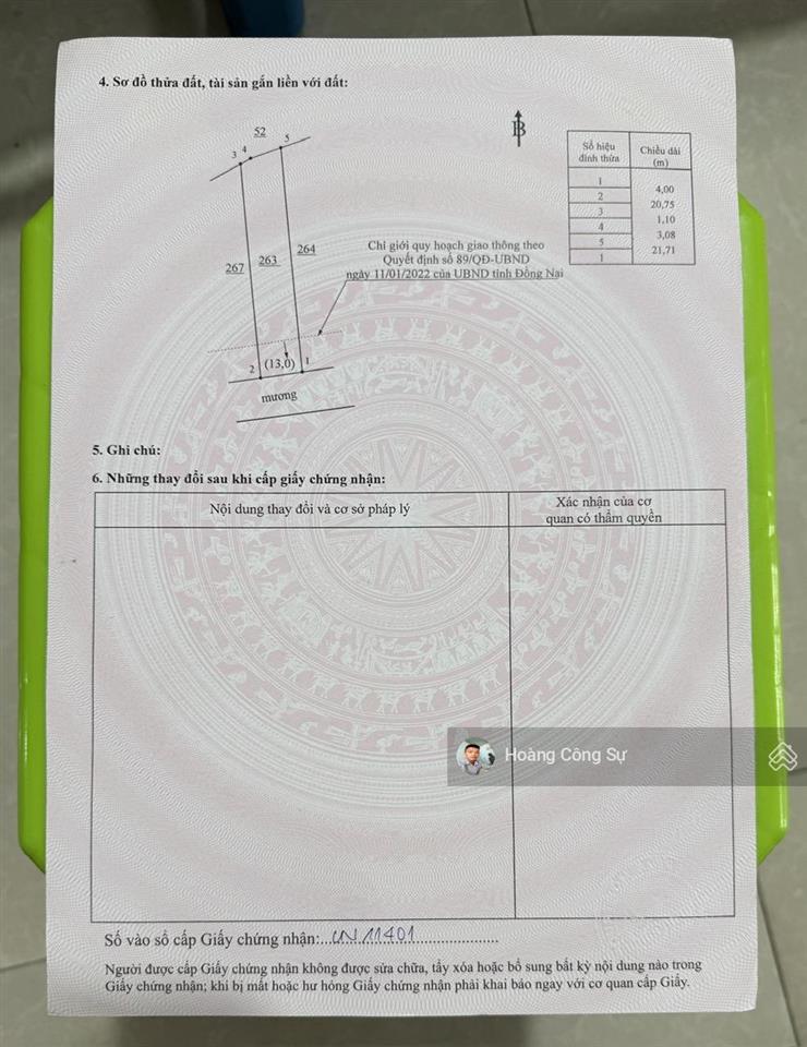 Bán đất phường hiệp hoà (trấn biên), kế bên khu dân cư phúc hiếu sổ hồng 85m2 giá chỉ 3.2 tỷ