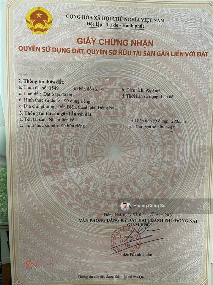 Bán nhà mặt tiền đường nguyễn du đường f1, khu dân cư bửu long 3, sổ hồng 95m2 giá 5.95 tỷ