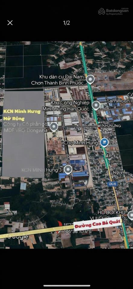 Tôi chủ đất cần bán 251,2m2 mặt tiền cao bá quát, phường minh hưng, đồng nai