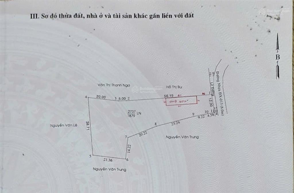 Bán gấp 1879m2 có thổ cư phường bình dương tp. hcm
