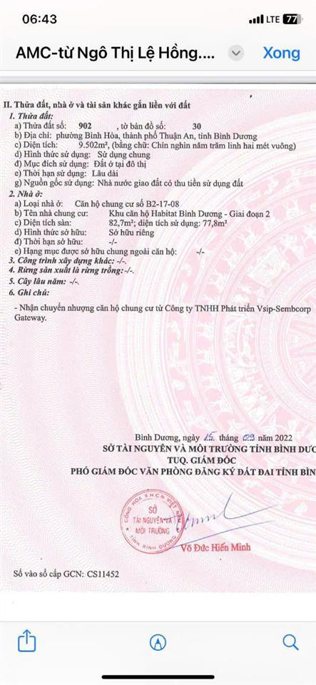 Cần bán  cho thuê căn hộ cao cấp habitat bình dương, view ql13 rộng thoáng02713379
