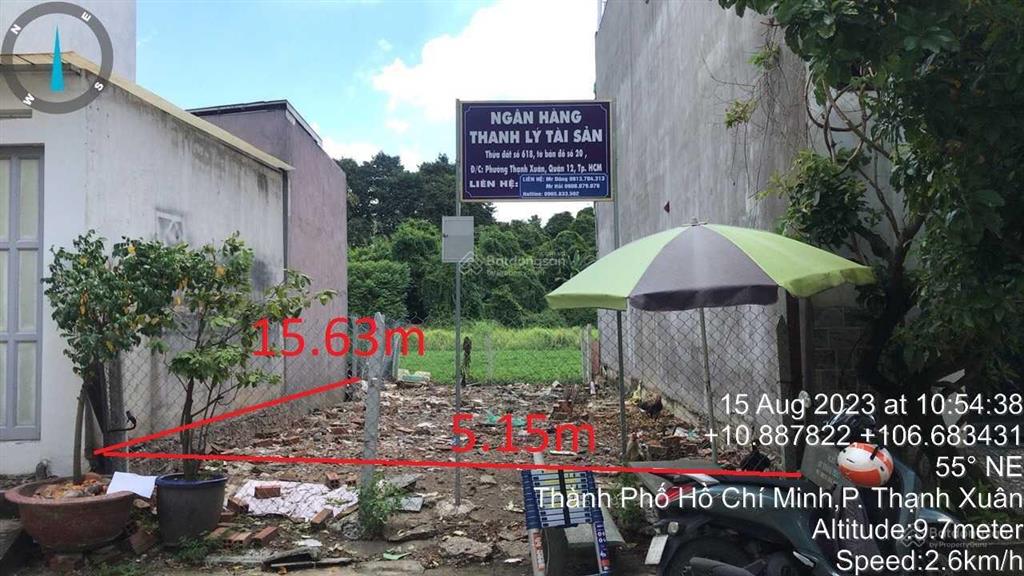 Thửa 618, tbd 20, hẻm 8/34/6 tại kp3 thạnh xuân 40, phường thạnh xuân, quận 12, tp. hcm