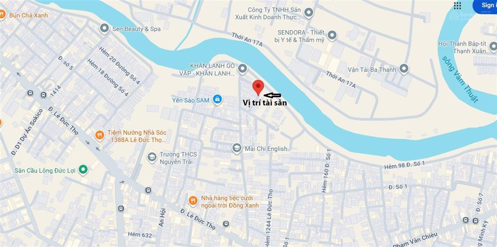 Bán đất thửa 512 tbd 25, dt 95.2m2 tại hẻm 1264/78 lê đức thọ, phường an hội đông, tp hcm
