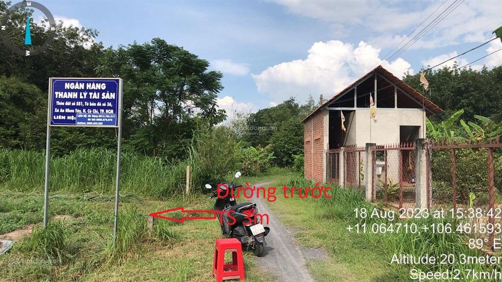 Bán đất thổ cư thửa 551 dt 364.4m2 tại phường an nhơn tây, tp hcm  02888050