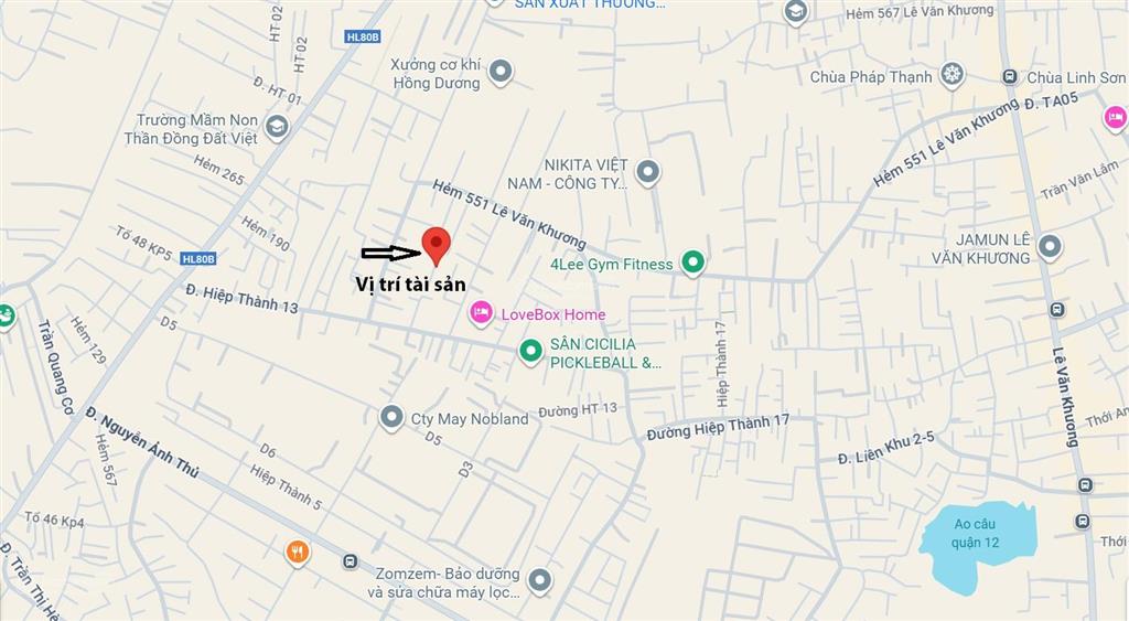 Ngân hàng thanh lý tài sản tại lê văn khương, kp7, phường tân thới hiệp, quận 12, hcm