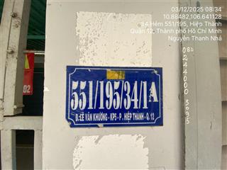 Bán đất tại 551/195/34/1a lê văn khương, 7,8 tỷ, 158,3m2