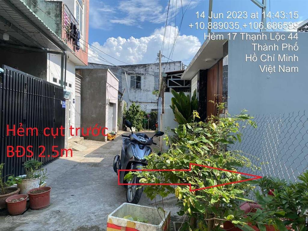 Bán đất thửa 631 tbd05, hẻm 17/9 của đường thạnh lộc 44, phường thạnh lộc, quận 12, tp.hcm