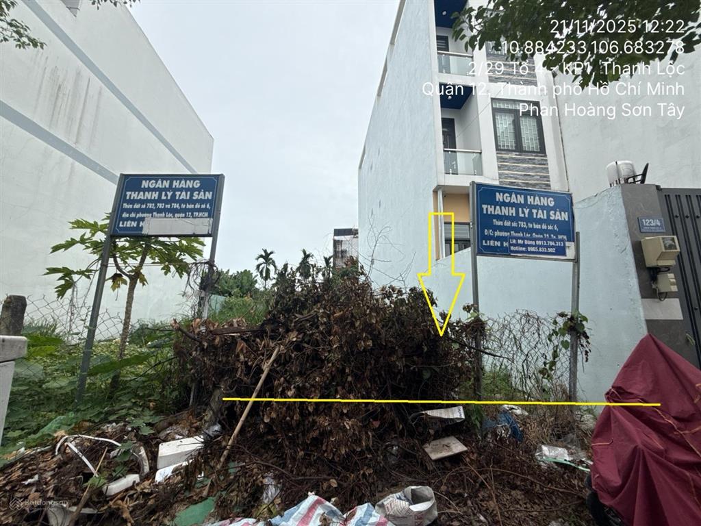 Bán đất hẻm 63, gần nhà số 63/10, thạnh lộc 40, phường thạnh lộc, quận 12, hcm, 98,6m2