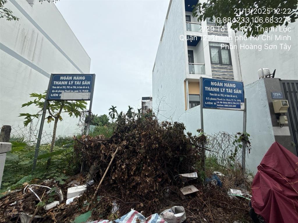 Bán đất hẻm 63, gần nhà số 63/10, thạnh lộc 40, phường thạnh lộc, quận 12, hcm, 98,6m2