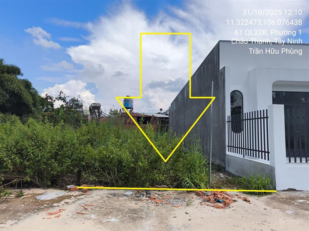 Bán đất ấp bình phong, thái bình, châu thành, tây ninh, 99.1m2, pháp lý đầy đủ  04099434