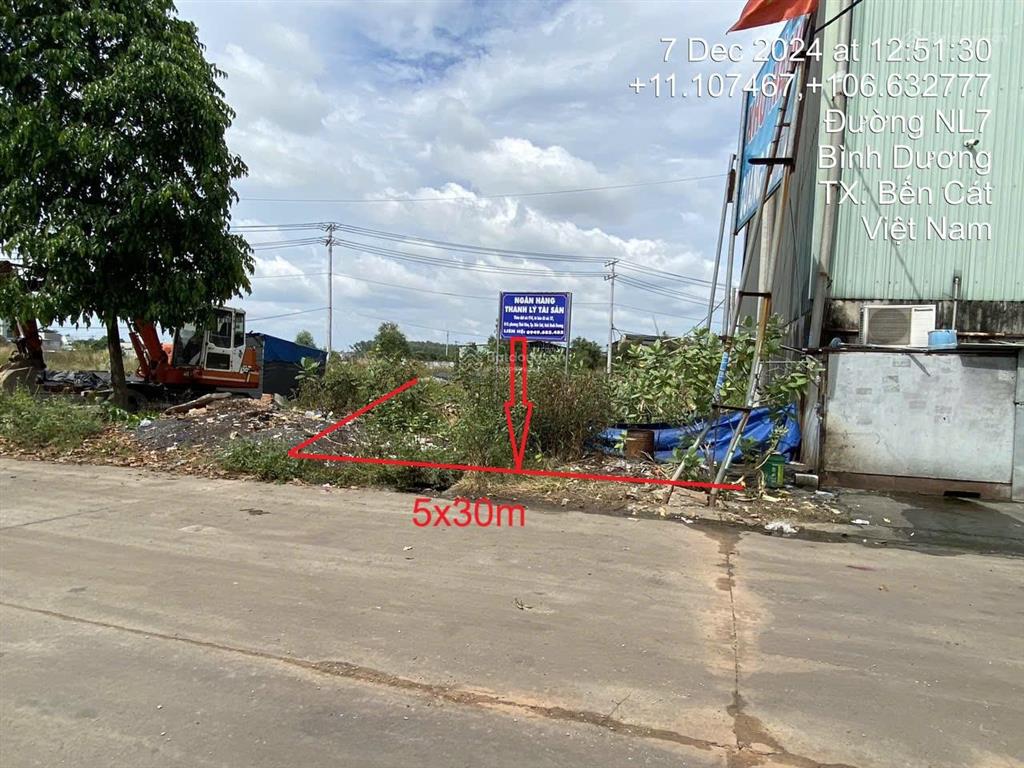 Ngân hàng bán trực tiếp, thủ tục nhanh gọn 150m2 đất tại thới hòa, bến cát, bình dương  02397982