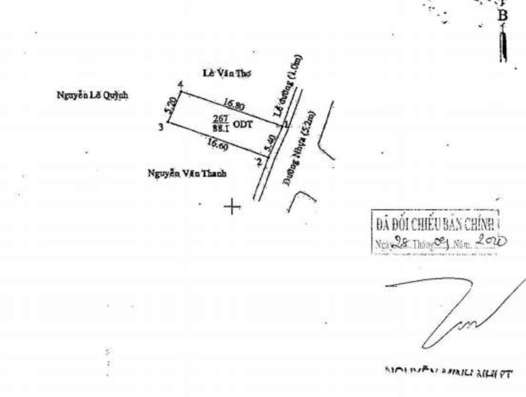 Ngân hàng bán 88,1m2 đất tại td267, phường phú thọ, tp thủ dầu một, tỉnh bình dương  01673578