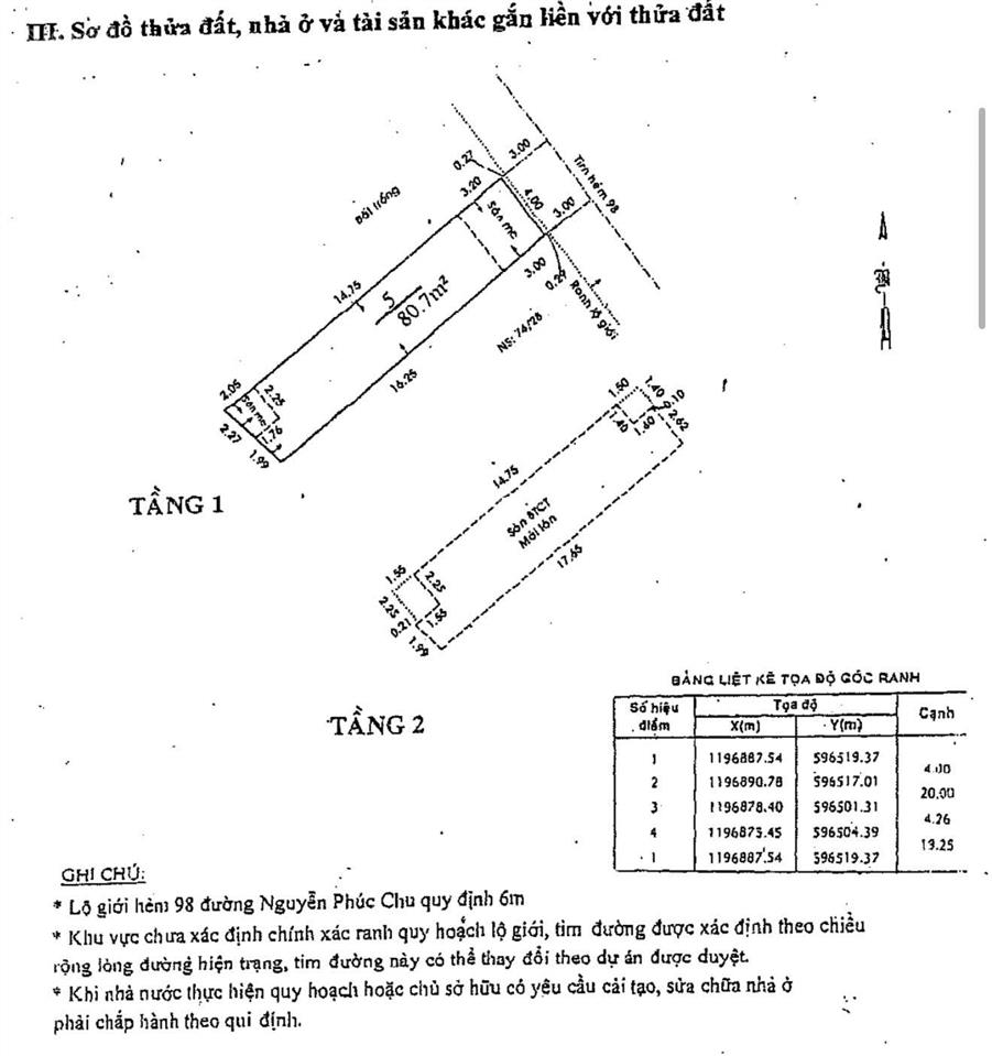 Bán đất đẹp tại 98/2g nguyễn phúc chu, phường 15, quận tân bình, hcm, 80.7m2  01575181