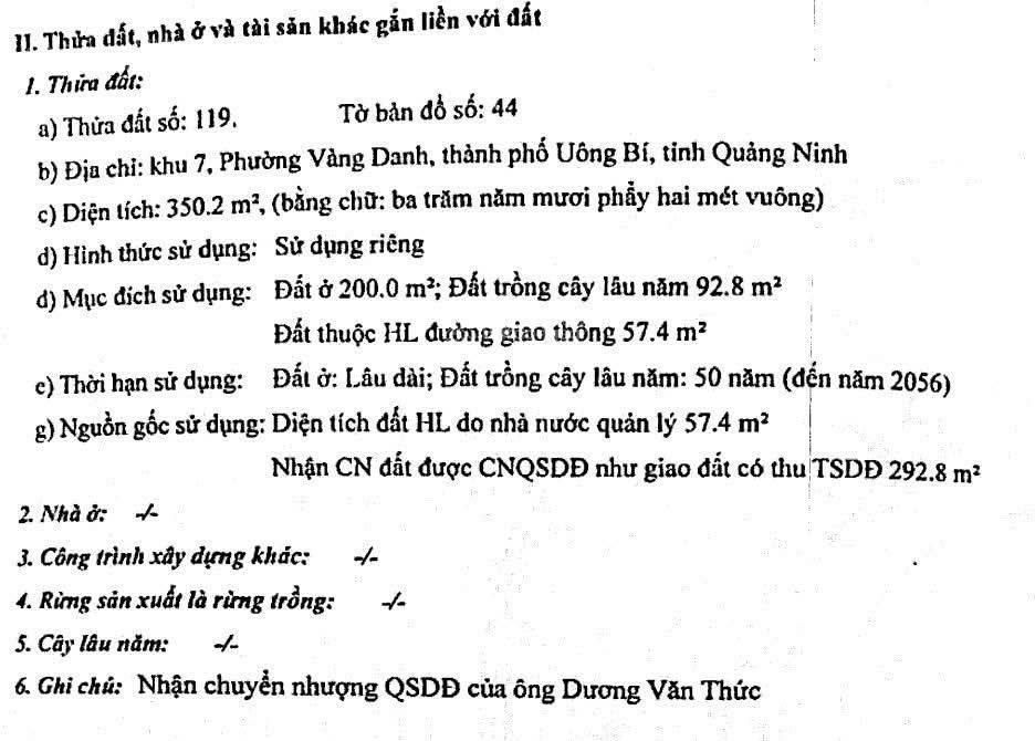 Bán nhà riêng tại td119, tbd44, khu 7, vàng danh, uông bí, quảng ninh