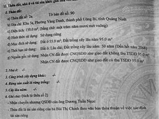 Thửa đất 2a, tờ bản đồ số 90, khu 5a, vàng danh, uông bí, quảng ninh