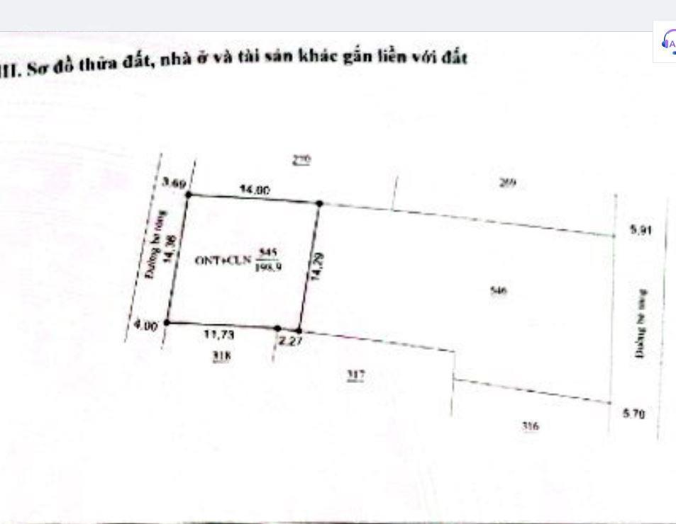 Bán thửa đất số 55, tờ bản đồ số 15, thôn cẩm trung, xã hoằng tân, huyện hoằng hóa, tỉnh thanh hóa