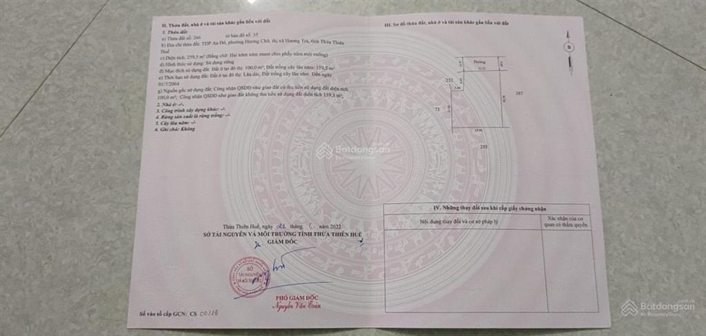 Bán td35, tờ bản đồ số 267, tdp an đô, phường hương chũ, thị xã hương trà, tỉnh thừa thiên huế