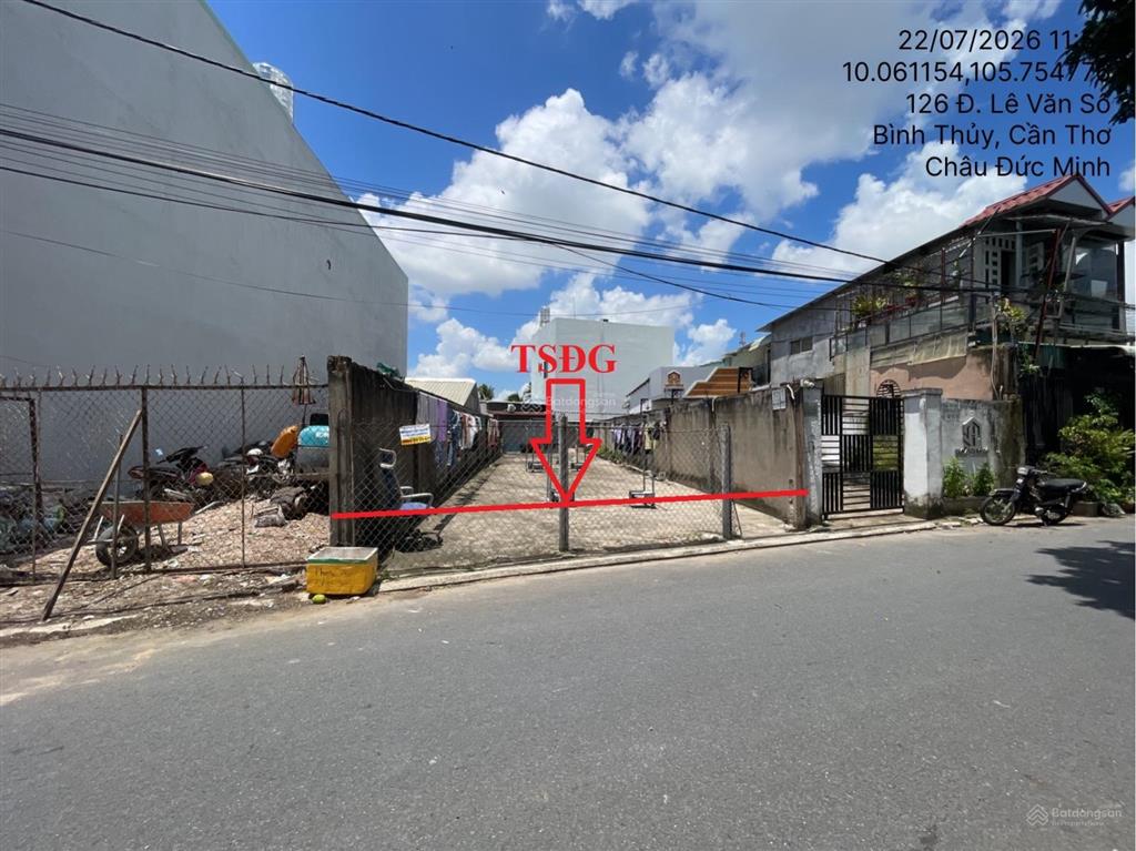 Bán thửa đất 167 tờ bản đồ 75, đường lê văn sô, khu vực 2, phường an thới, quận bình thủy, cần thơ