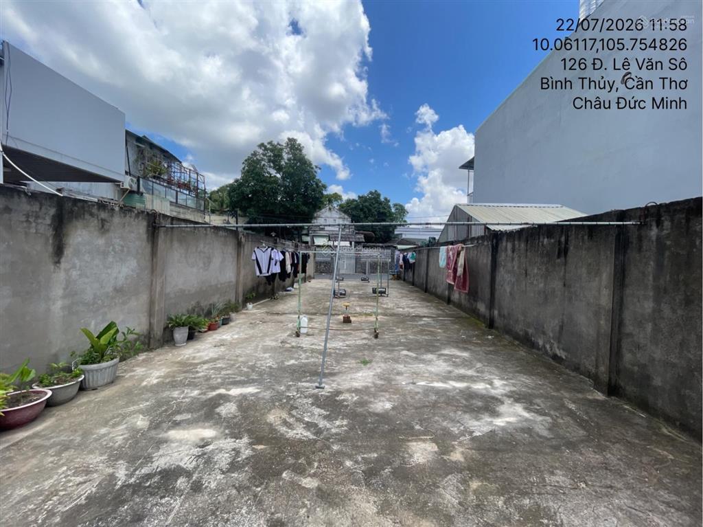 Bán thửa đất 167 tờ bản đồ 75, đường lê văn sô, khu vực 2, phường an thới, quận bình thủy, cần thơ