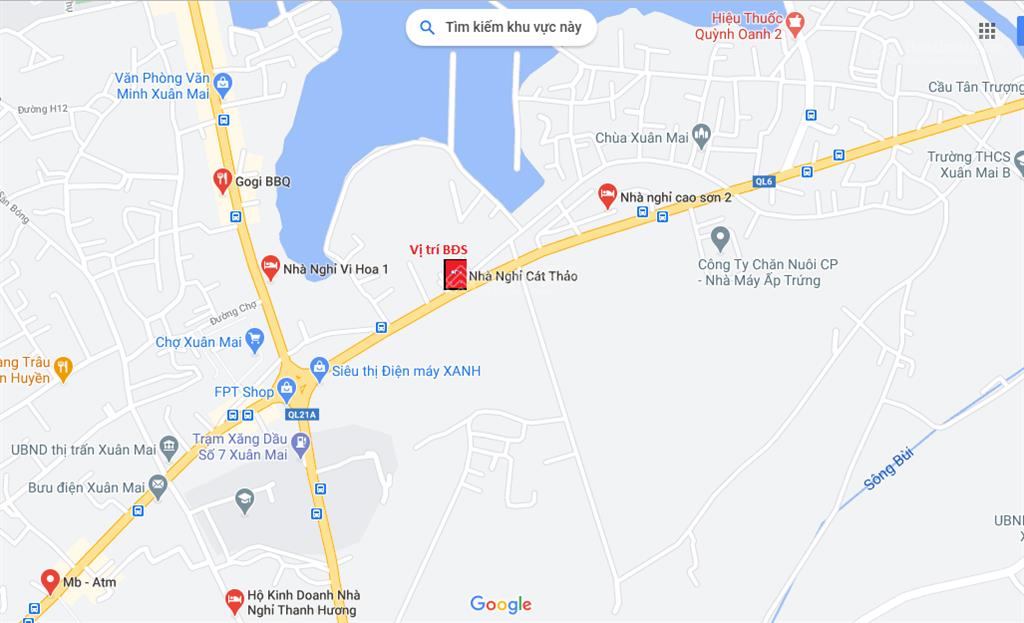 Ngân hàng thanh lý nhà mặt đường ql6a, tt xuân mai, huyện chương mỹ, tp hà nội