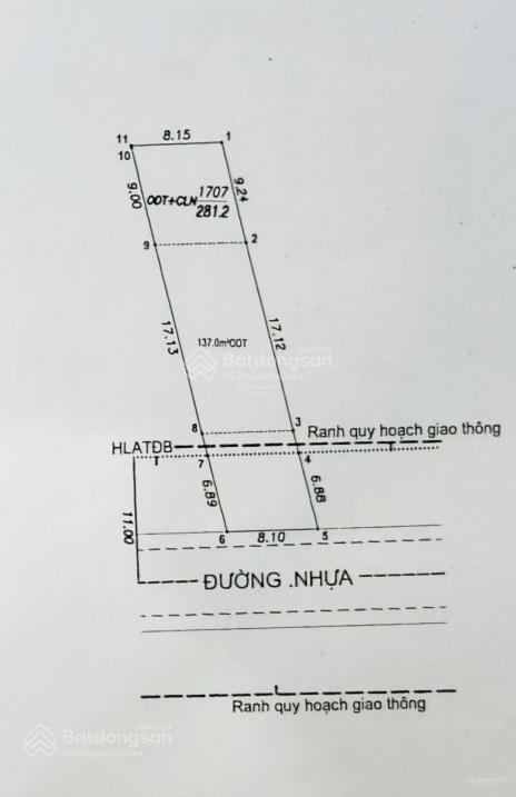 Chính chủ bán 281,2m² (8,1 x 33m) đông hòa cạnh ga metro s17, sát nút giao tân vạn, vđ3, 12,3 tỷ