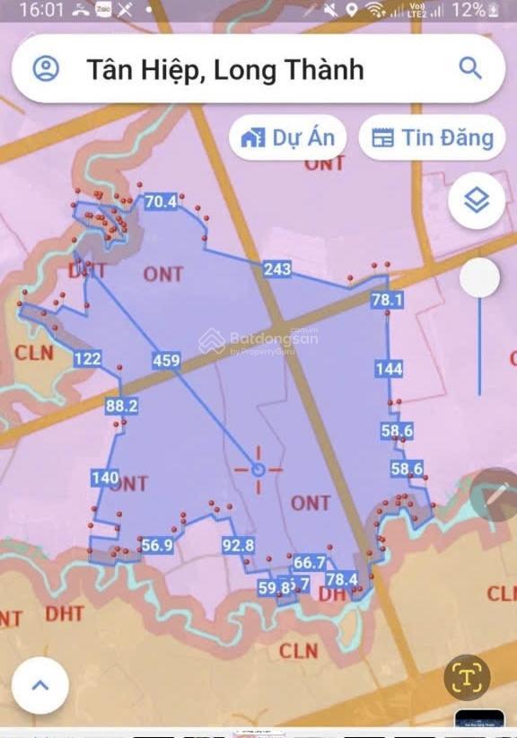 Bán đất đẹp tại xã tân hiệp, long thành, đồng nai, 1,8 triệu/m2, 23,5 ha