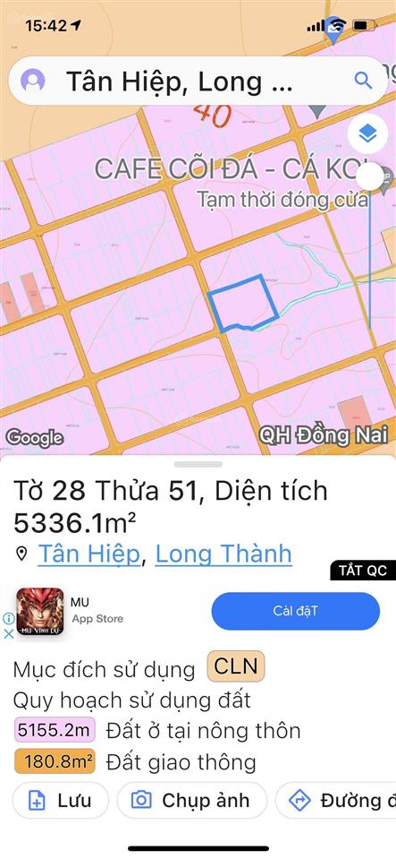 Cần bán lô góc 2 mặt tiền đường chính xã tân hiệp, long thành (46x60).  0988 960 *** mr. hùng