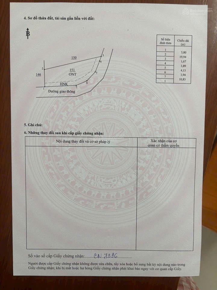 Đất thổ cư 2 mặt tiền phước thái, long thành, đồng nai