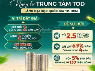 Bán căn hộ bcons aria làng đại học 2pn 2wc 52m2 giá  2,5 tỷ, vay nh cố định lãi suất 6,9%/4 năm