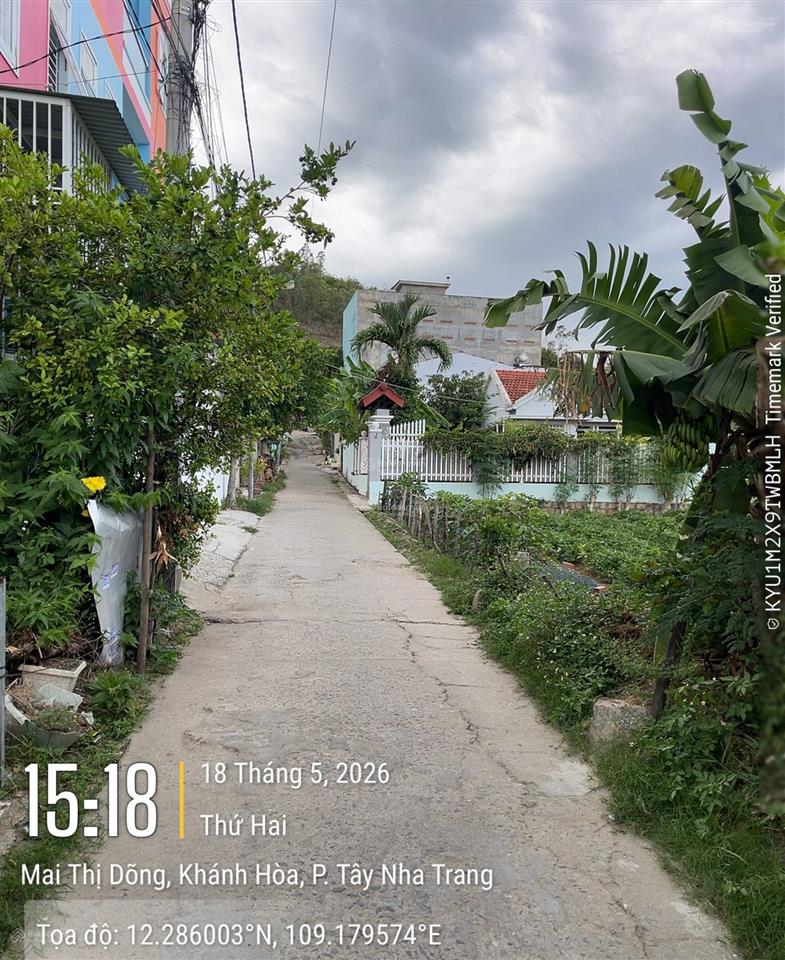 Bán đất hẻm 11 đường mai thị dõng phường tây nha trang cách trường đh thái bình dương chỉ 150m