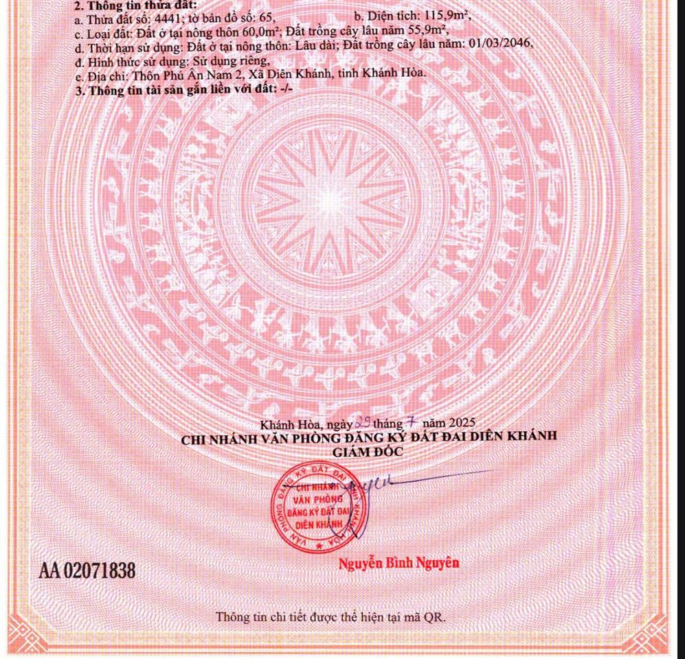 Bán lô đất phú ân nam, giá bán chỉ 21,8tr/m2.  0909 352 ***